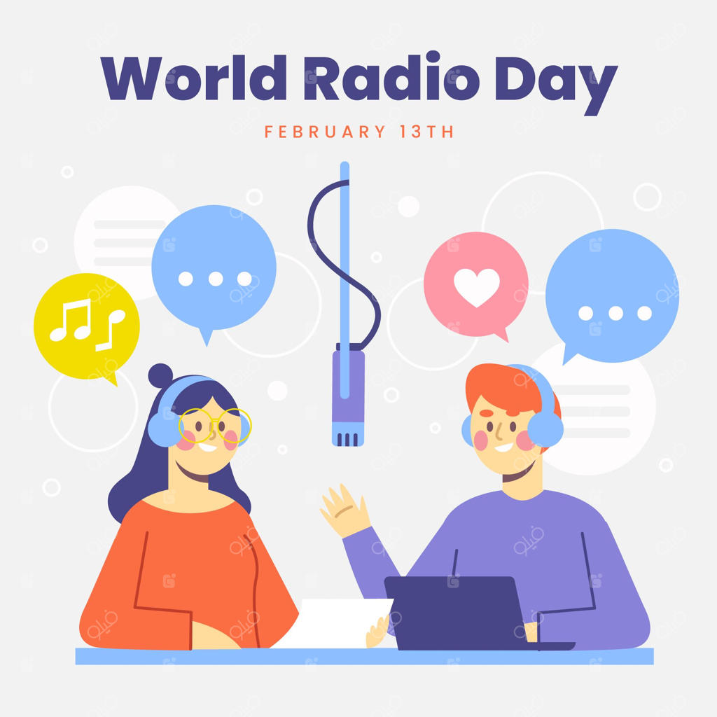 روز جهانی رادیو با طراحی تخت و کاراکترها