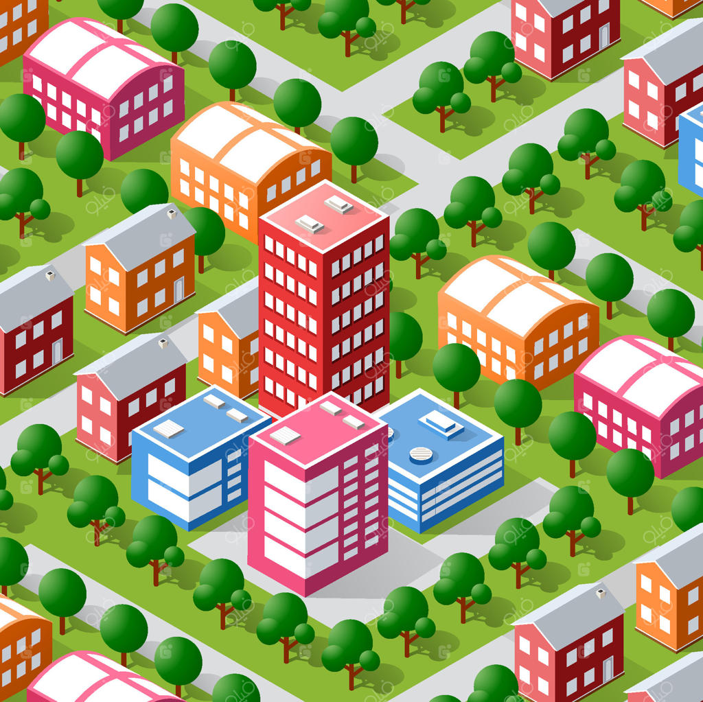 کاوش محله‌های رنگارنگ شهری در Illustrations Pro Vector