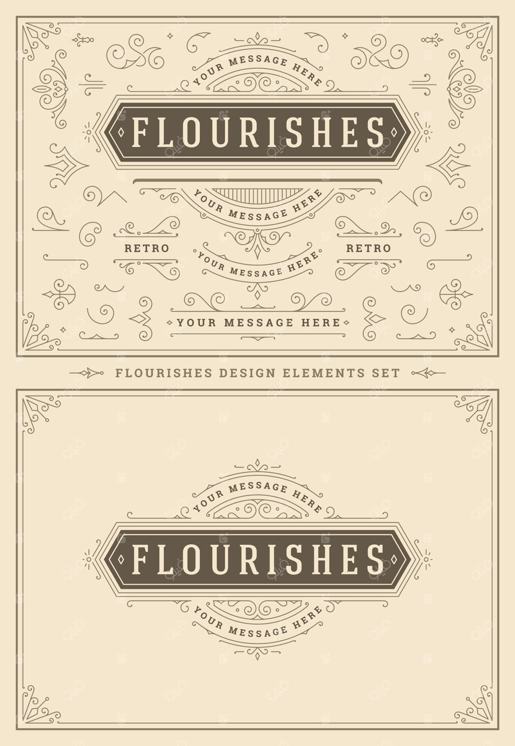 مجموعه‌ای از تزئینات و عناصر طراحی گردونه‌های قدیمی و ویگنت‌ها.