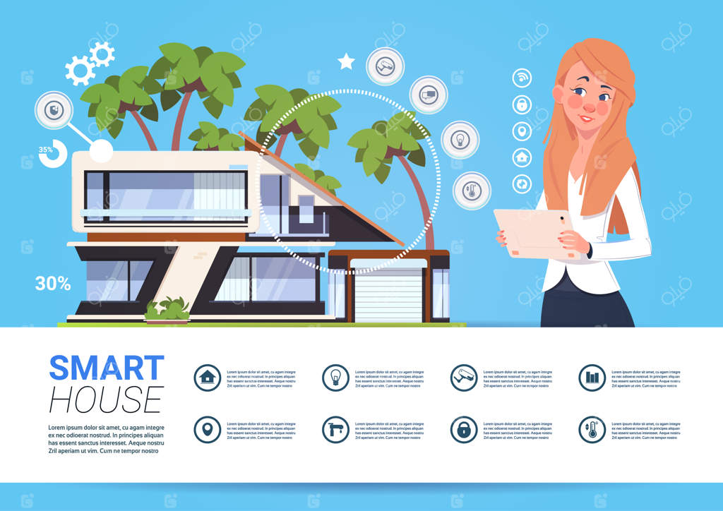 مدیریت خانه هوشمند با استفاده از تبلت توسط یک زن