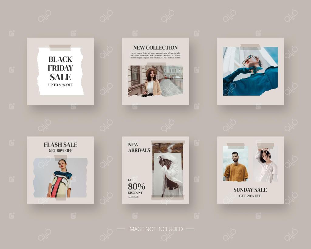 قالب شبکه‌های اجتماعی. قالب پست مد روز و قابل ویرایش برای شبکه‌های اجتماعی.