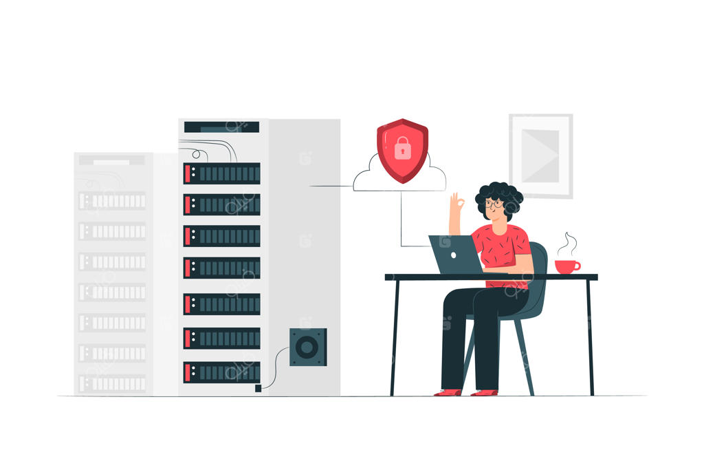 تصویرسازی مفهوم سرور امن