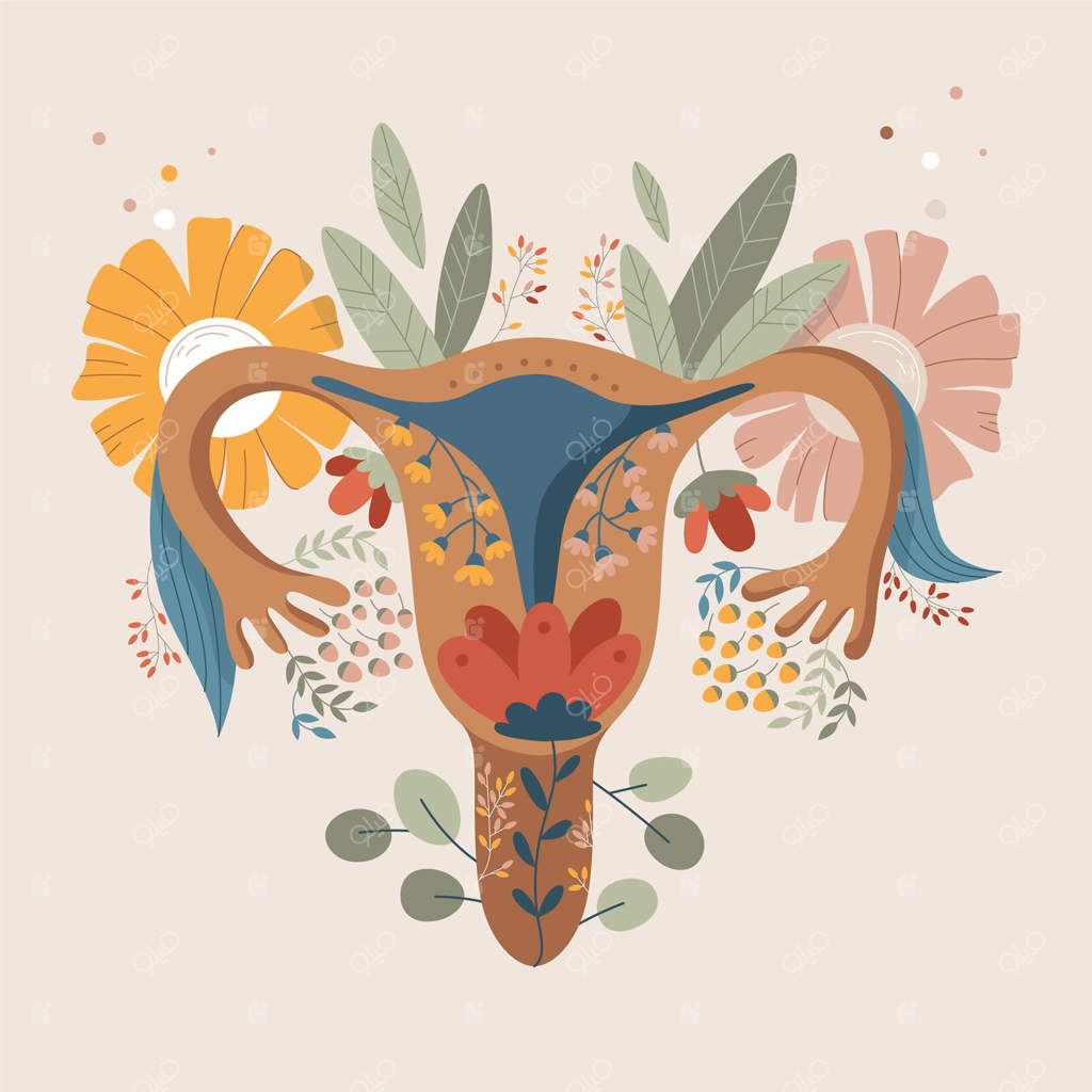 دستگاه تولید مثل زنان با گل‌ها