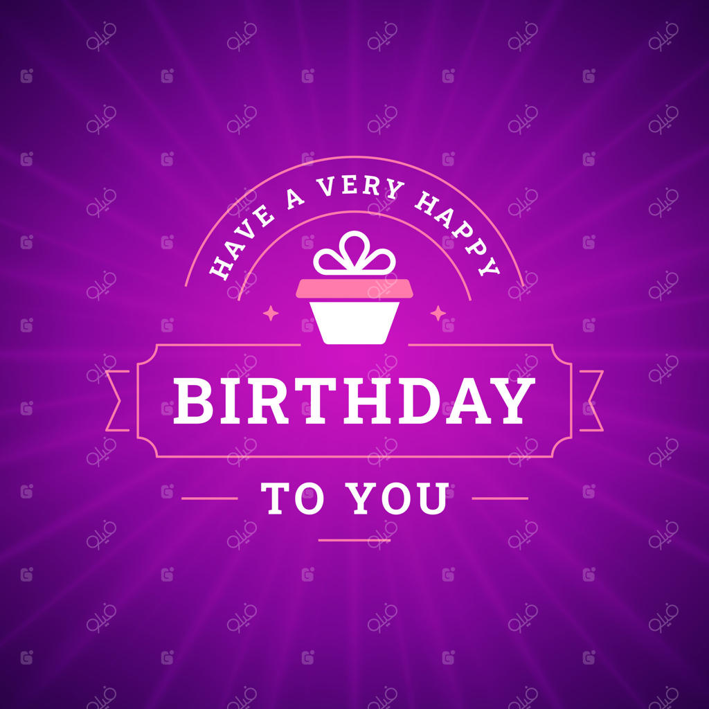 الگوی تایپوگرافی کارت تبریک تولد کلاسیک و زیبا