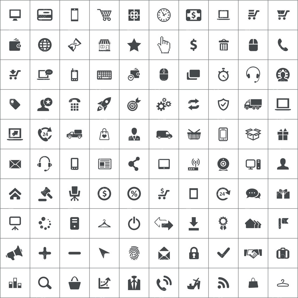 مجموعه جامع ۱۰۰ آیکون تجارت الکترونیک