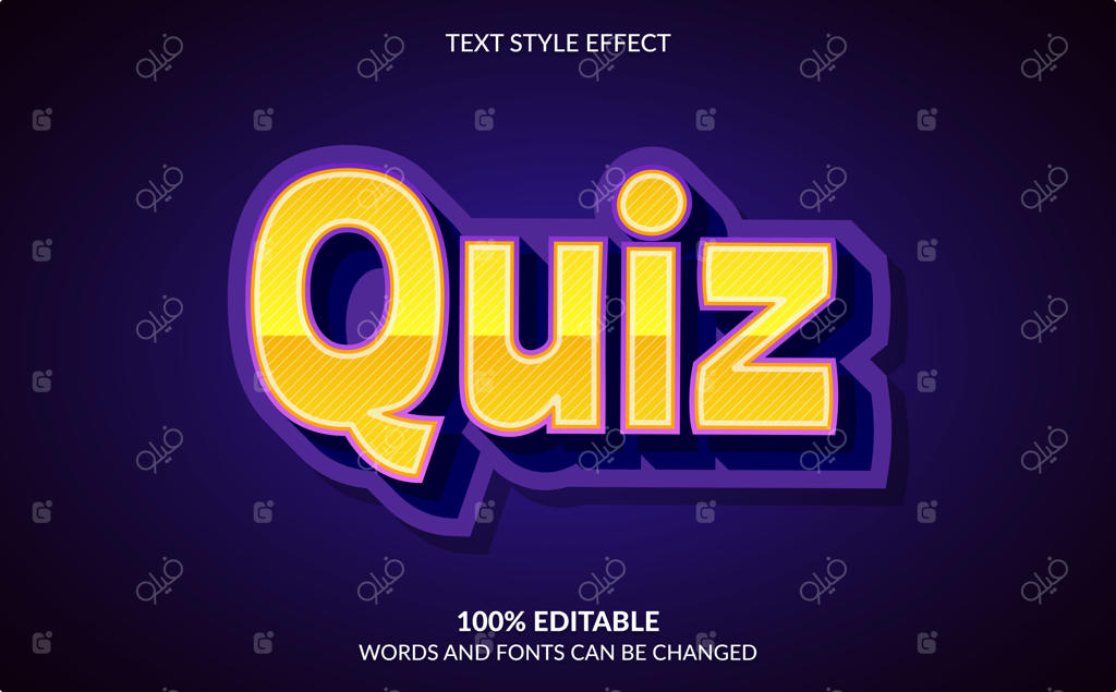 افکت متن قابل ویرایش با استایل کوییز