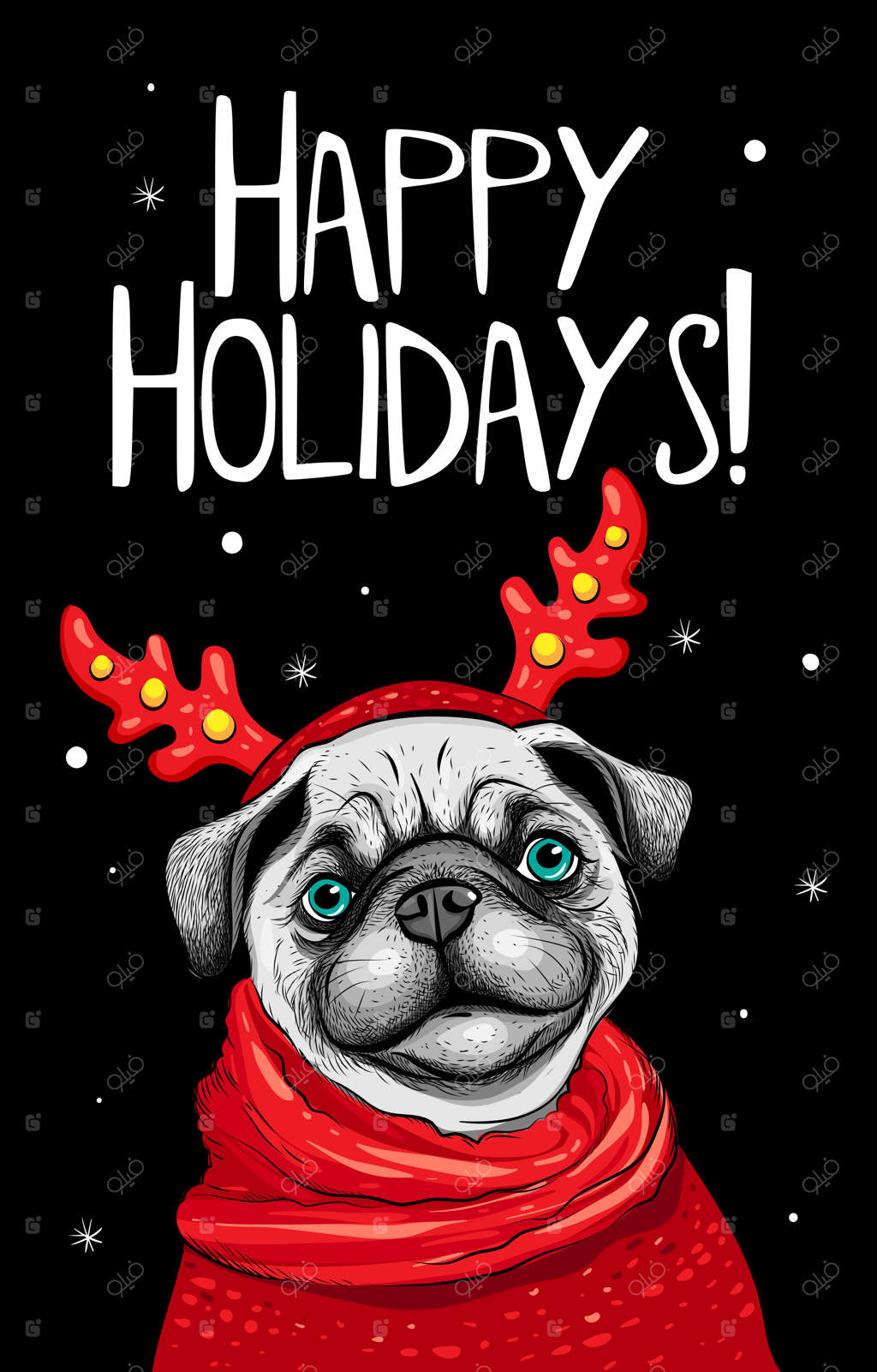 کارت تبریک کریسمس با گربه هیپستر - سال نو مبارک