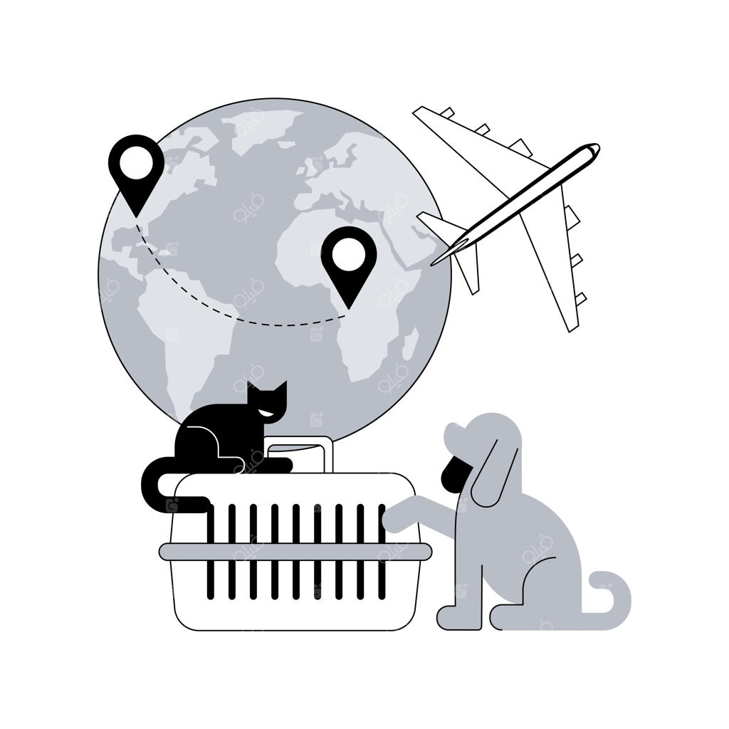 حمل و نقل حیوانات - طرح انتزاعی وکتور