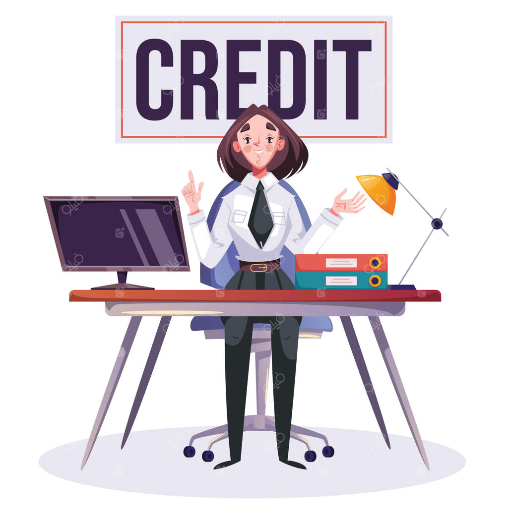 عنصر طراحی گرافیکی دفتر کارمند مدیر اعتبار مشاور مالی بانکدار فلت مفهوم