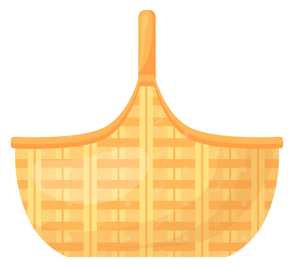 آیکون کارتونی از سنت سبدبافی روستایی با بامبو