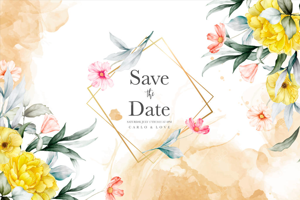 قاب گل‌های آبرنگی زیبا