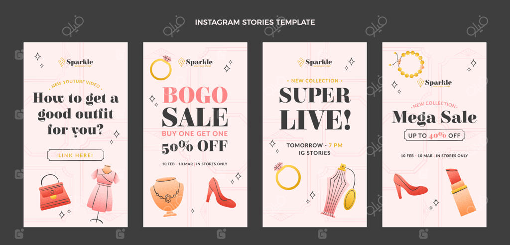 داستان‌های اینستاگرامی بوتیک با بافت‌های دست‌ساز