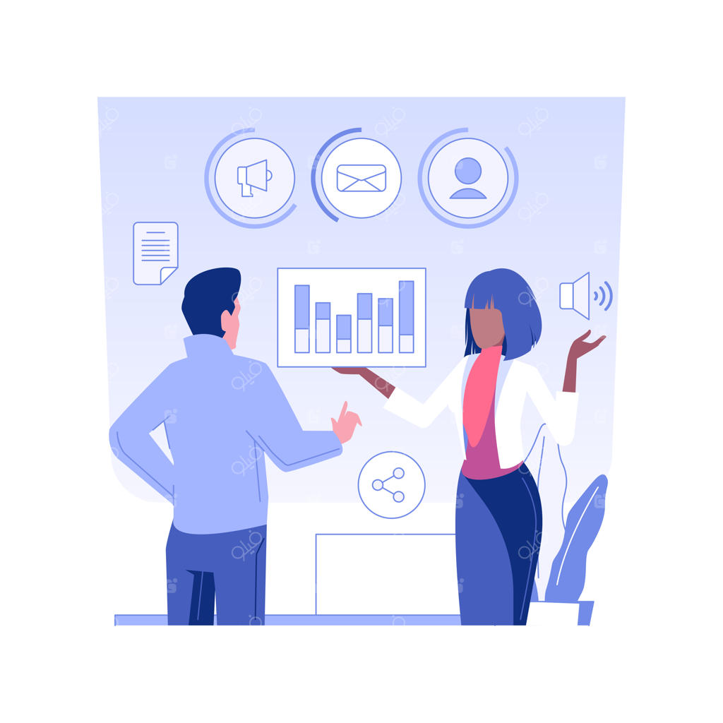 مدیریت کمپین: مفهوم مجزا - تصویرسازی برداری