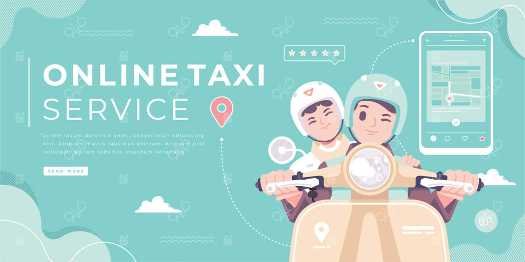تصویرسازی مفهوم سرویس تاکسی آنلاین