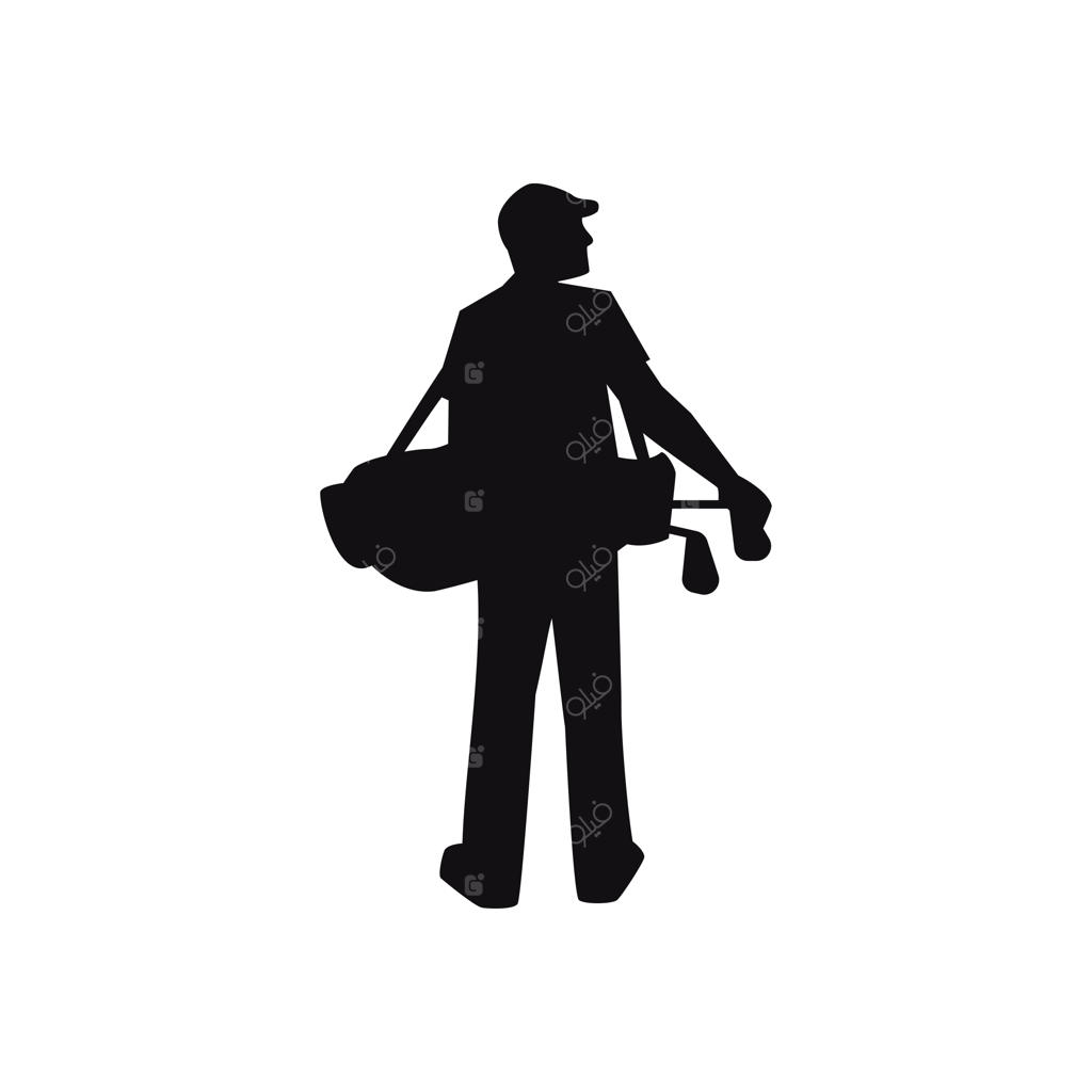 مرد خوش‌تیپ در حال حمل کیف گلف