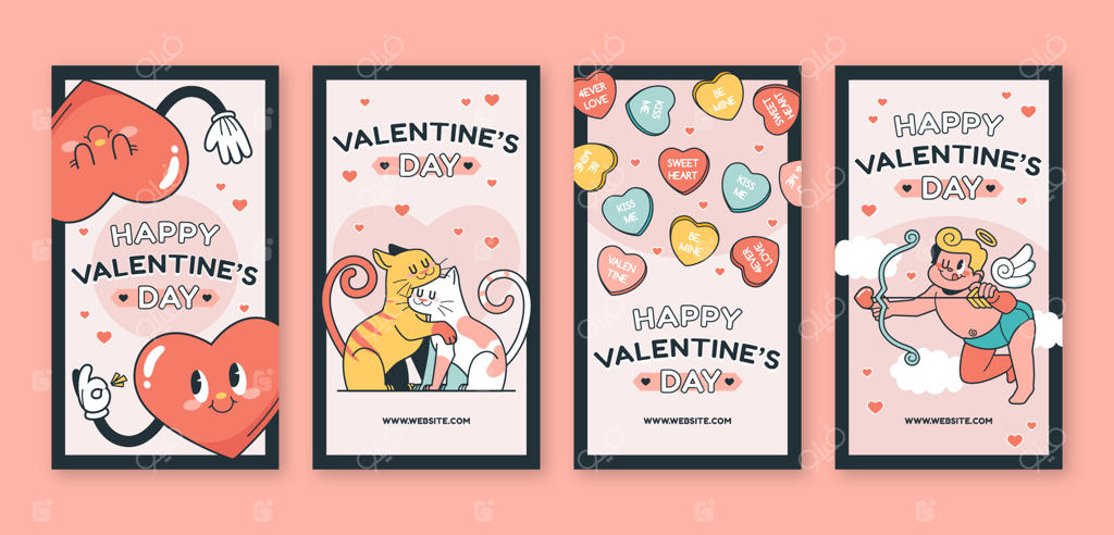 مجموعه استوری‌های اینستاگرام ویژه جشن روز ولنتاین