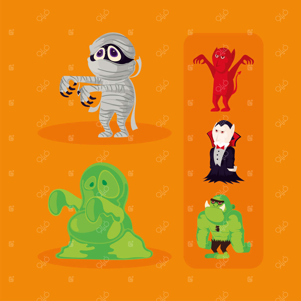 مجموعه آیکون‌های شخصیت‌های هالووین