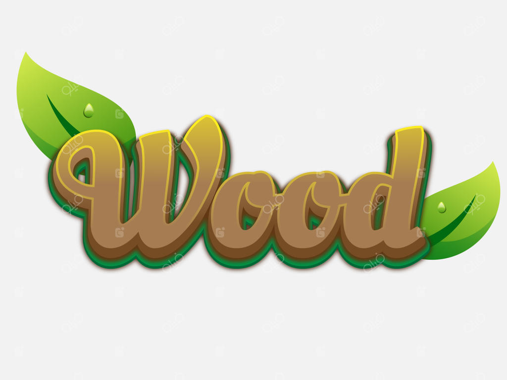 افکت متن چوبی قابل ویرایش وکتور