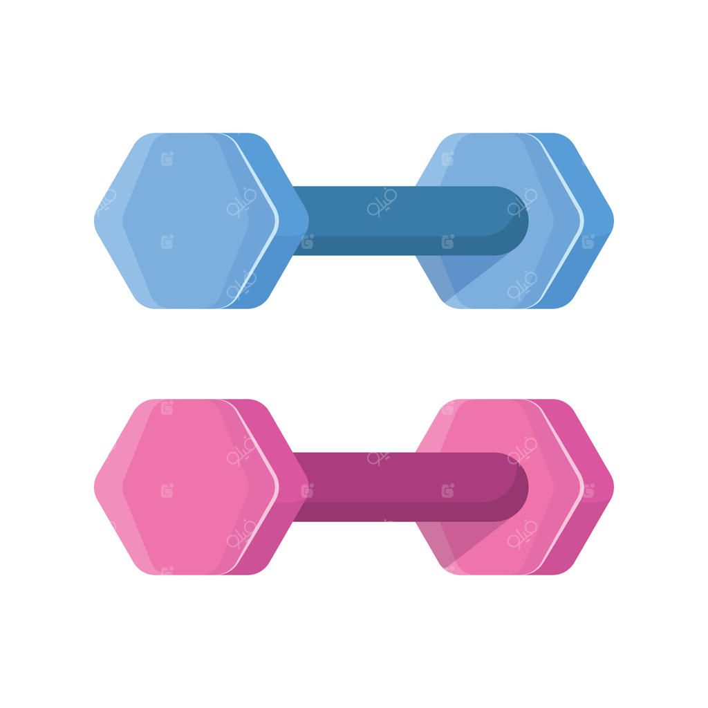 آیکون دمبل به سبک تخت. تصویر ابزار باشگاه ورزشی. نماد تجهیزات تناسب اندام.