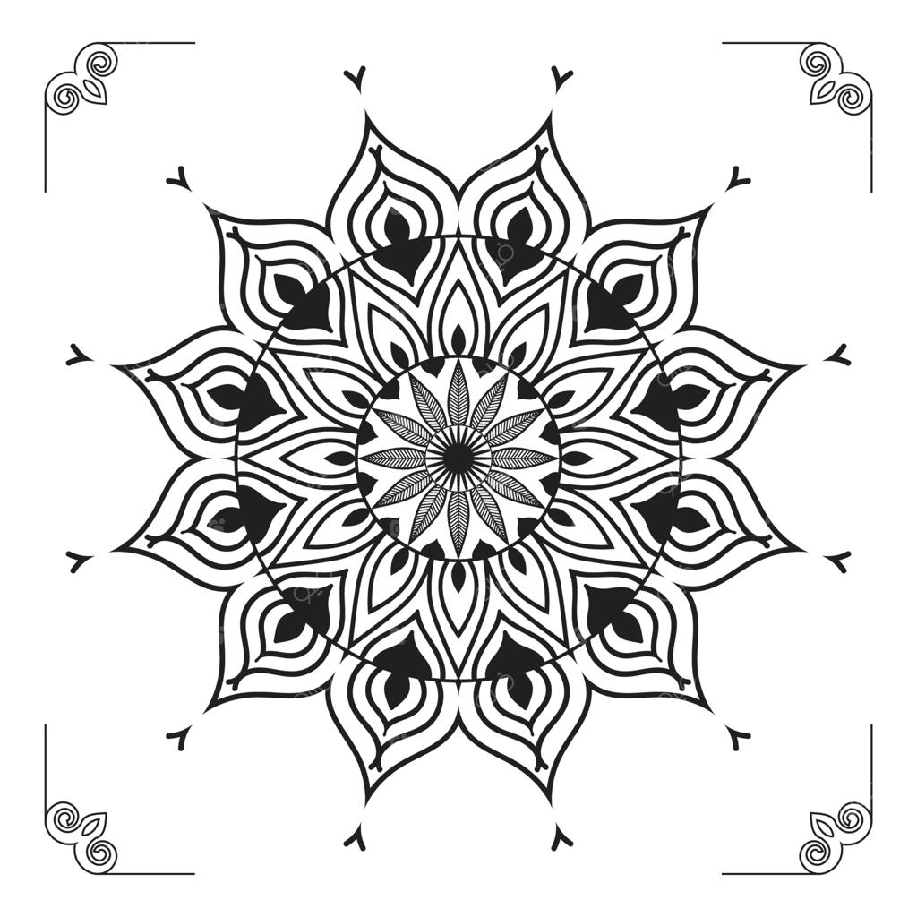 طرح پس‌زمینه یا الگوی مدرن و خلاقانه ماندالا با طراحی لوکس و حرفه‌ای به سبک انتزاعی و زینتی وکتور