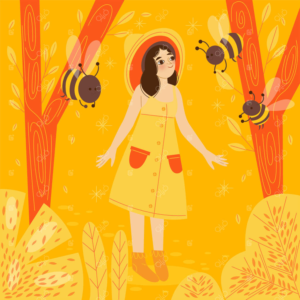 تصویرسازی روز زرد با دست کشیده شده