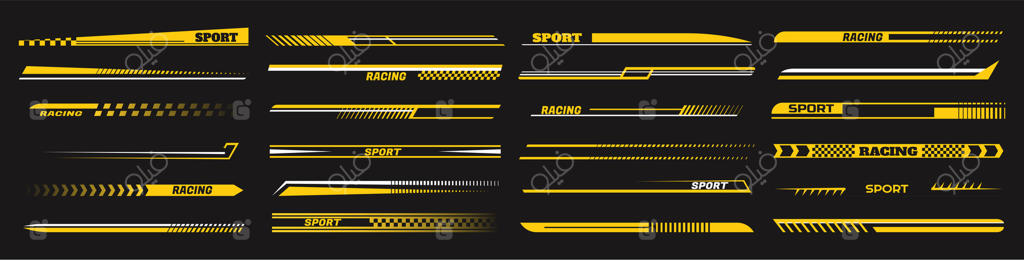 نوارهای دکوری ماشین اسپرت: خطوط سرعت، نوارهای تیونینگ مسابقه‌ای و مجموعه برچسب‌های خودرو