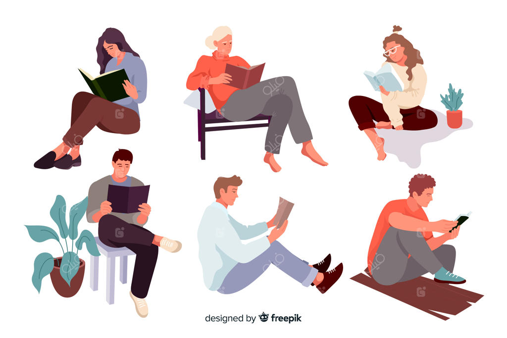 جوانان در حال مطالعه کتاب