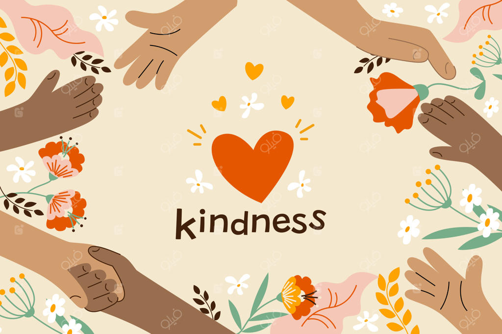 صفحه فرود با موضوع مهربانی و طراحی فلت
