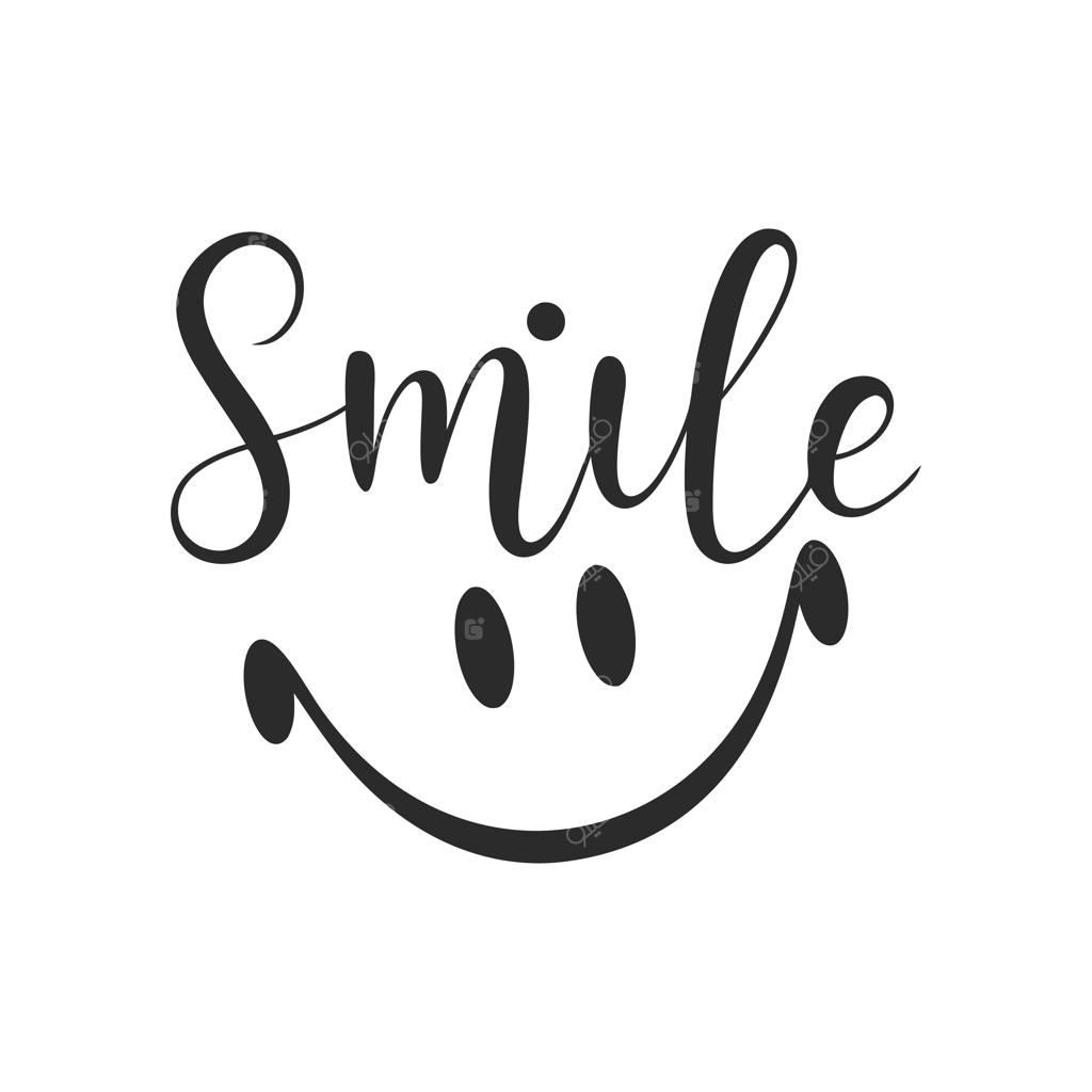 طرح تایپوگرافی لبخند با سبک مینیمالیستی وکتور