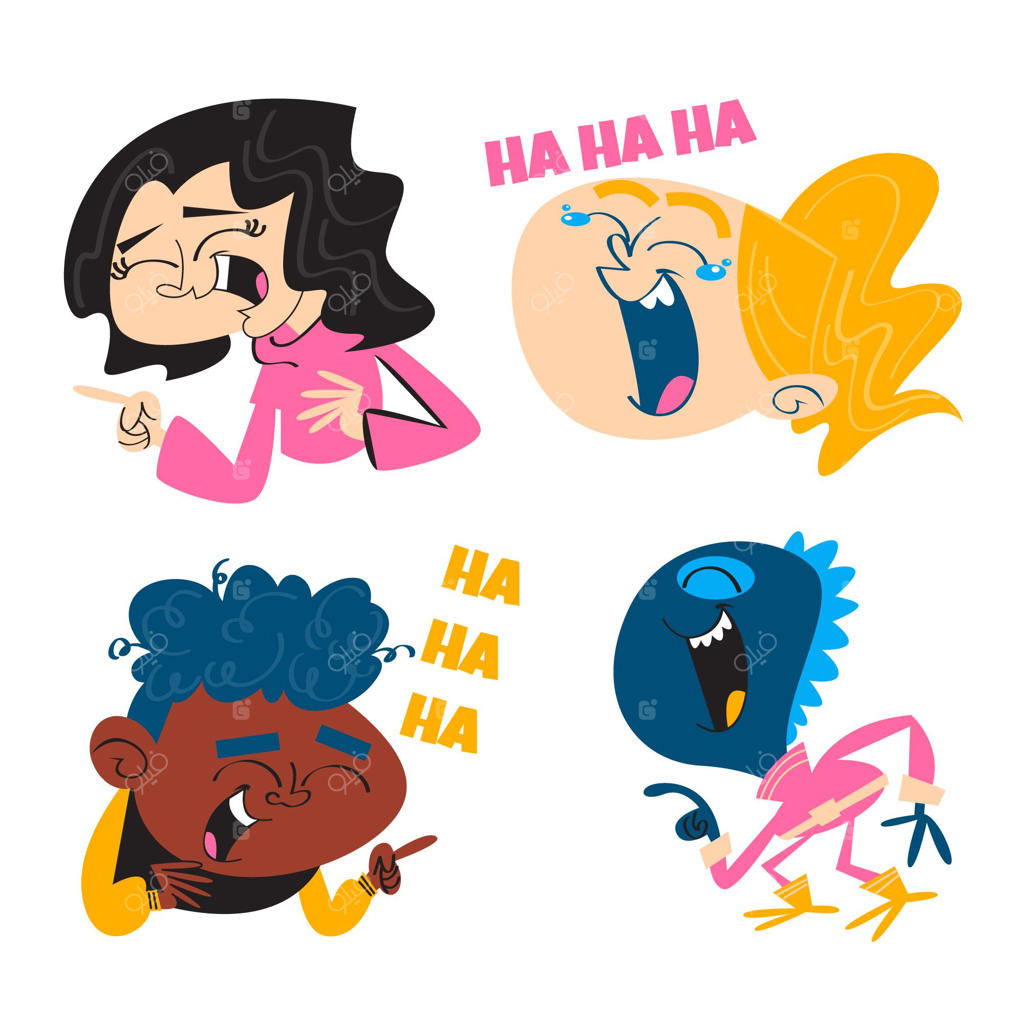 استیکرهای تصویرسازی کاریکاتورهای خنده‌دار افراد