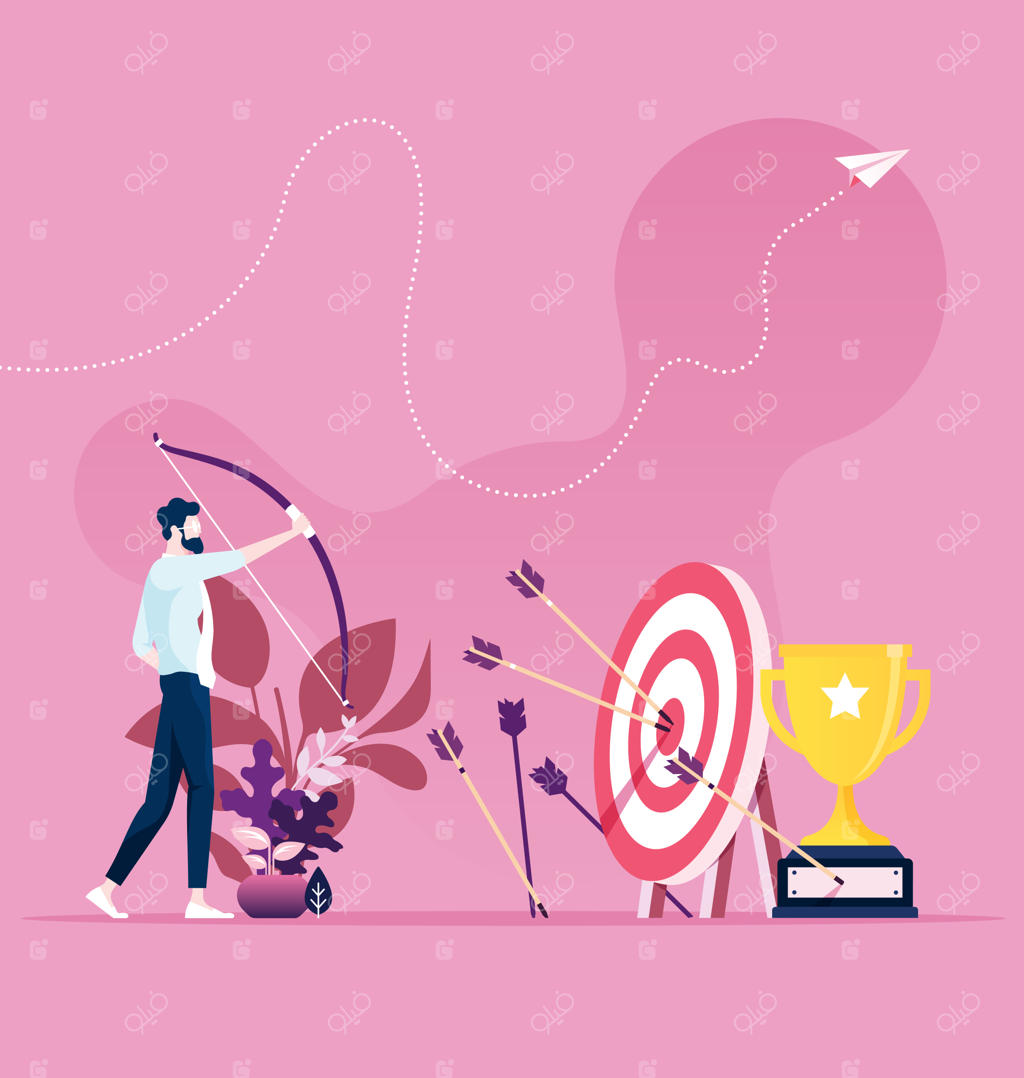 تاجر هدف را با تیر و کمان می‌زند