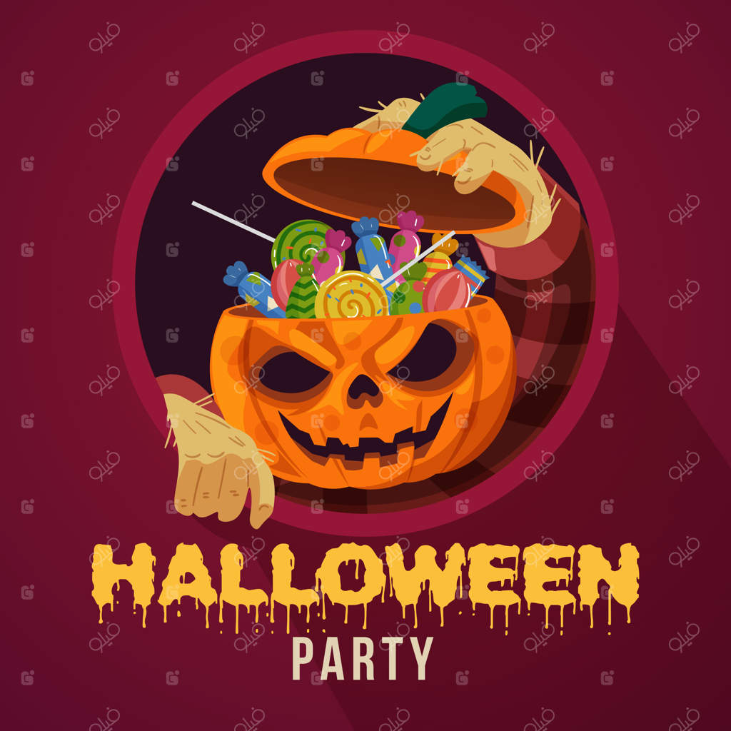 جشن هالووین با کدو تنبل پر از آبنبات