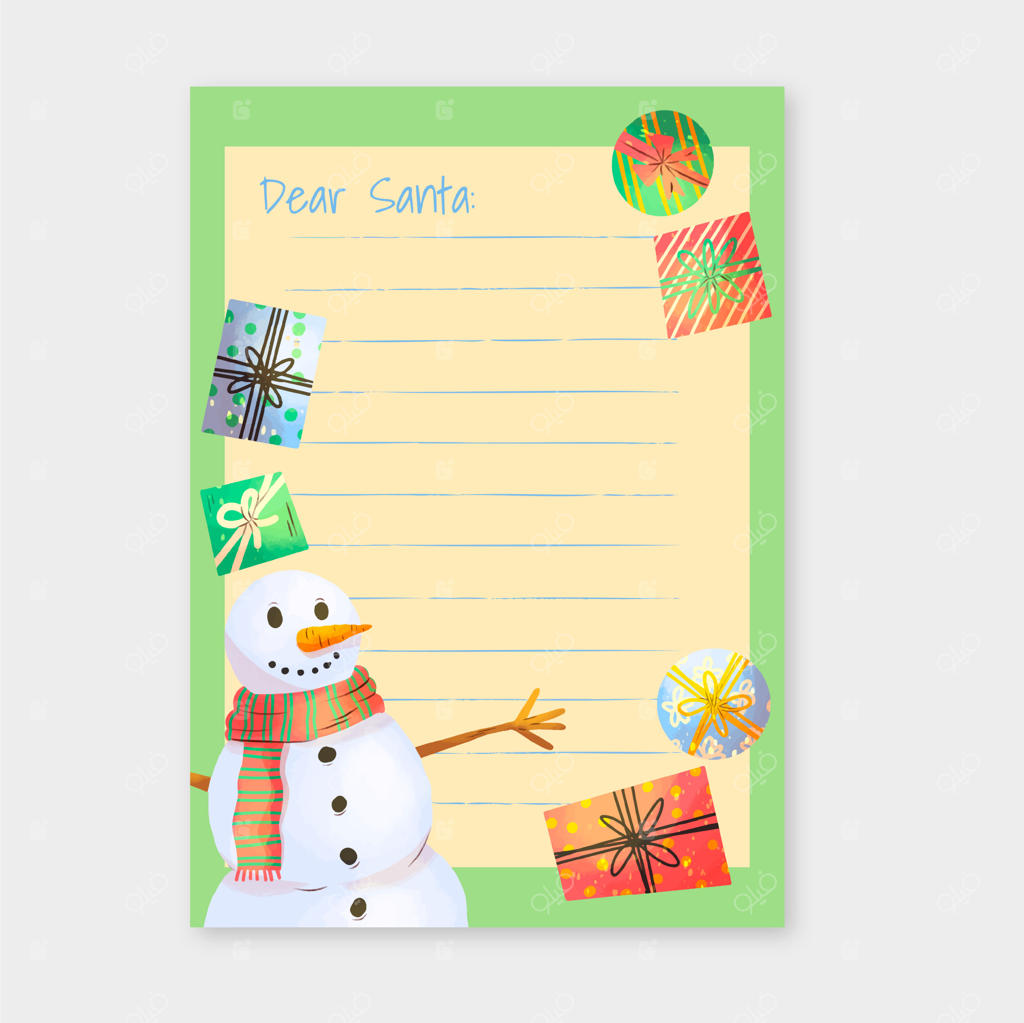 طراحی پترن نامه دست‌نویس به بابانوئل