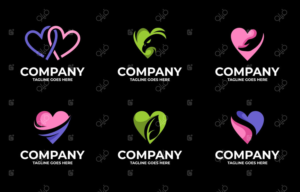 مجموعه طراحی لوگوی قلب