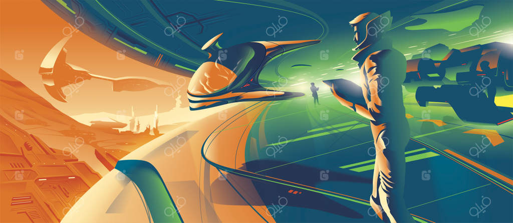 کلنی مریخی در سال ۲۰۷۹: وسیله‌های پروازی شخصی به گاراژ وارد می‌شوند