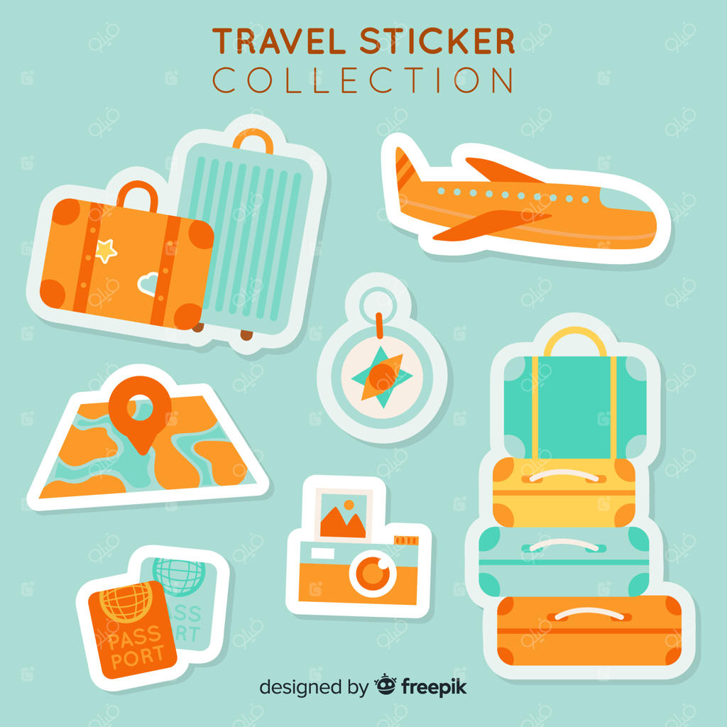 مجموعه برچسب های سه‌بعدی سفر