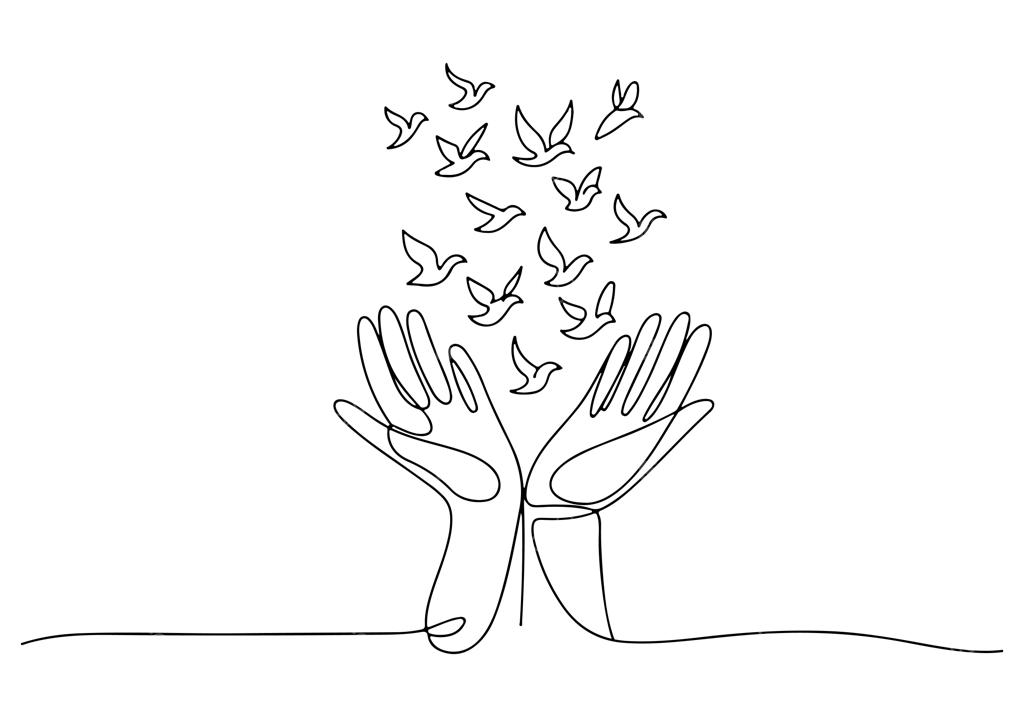 رها کردن پرندگان از دست؛ نماد آزادی و صلح