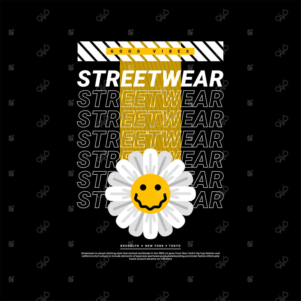 طرح تیشرت خیابانی با حس خوب، مناسب چاپ روی ژاکت و موارد دیگر