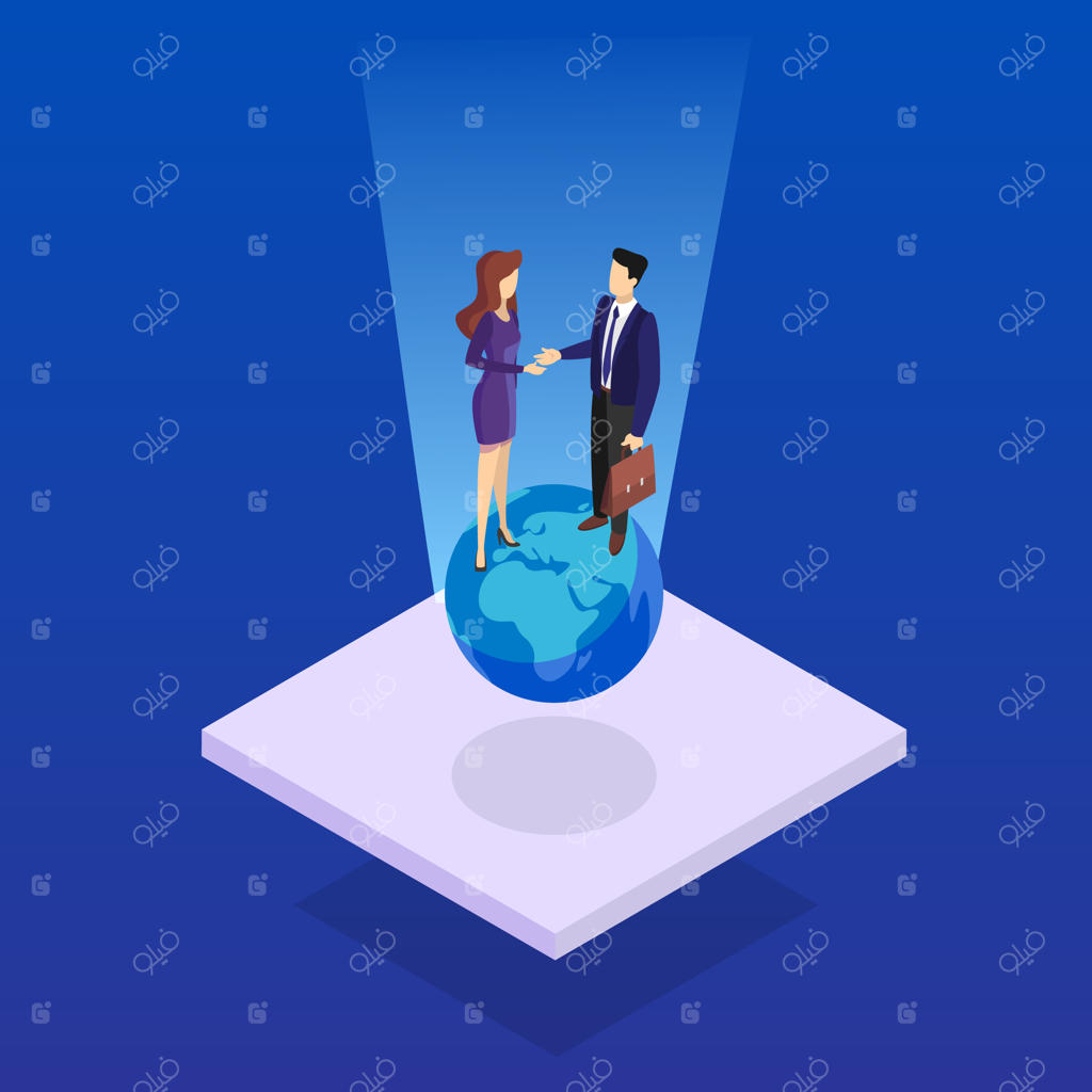 دو نفر در حال دست دادن: توافق تجاری