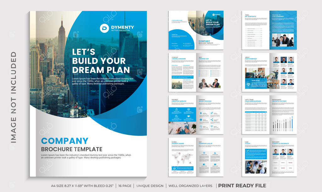 قالب بروشور پروفایل شرکت، طراحی بروشور چند‌صفحه‌ای