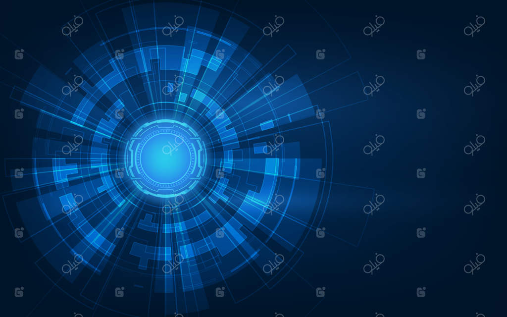 پس‌زمینه مفهومی مدار الکترونیکی آینده‌نگر و فناوری دیجیتال پیشرفته.