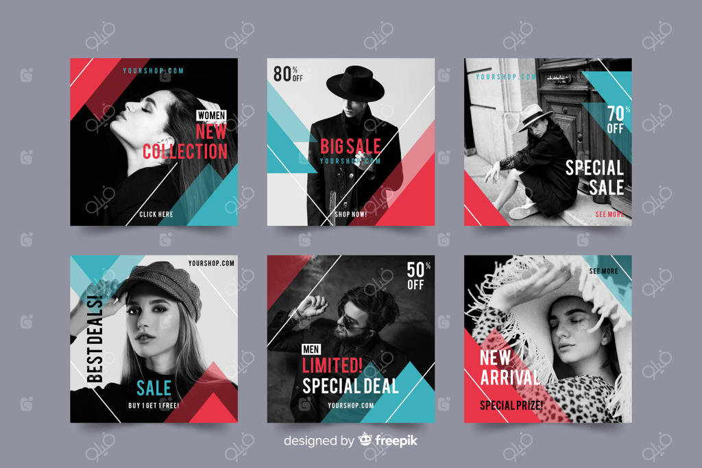 قالب مجموعه پست‌های اینستاگرام همراه با عکس