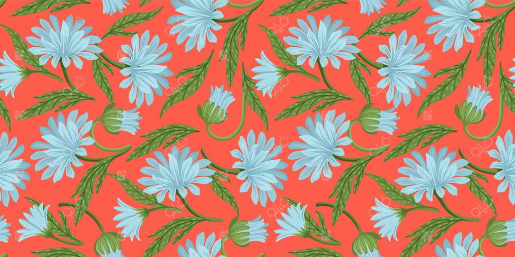 پترن یکپارچه گلدار: طراحی وکتور برای کاغذ، جلد، پارچه، دکوراسیون داخلی و موارد دیگر.