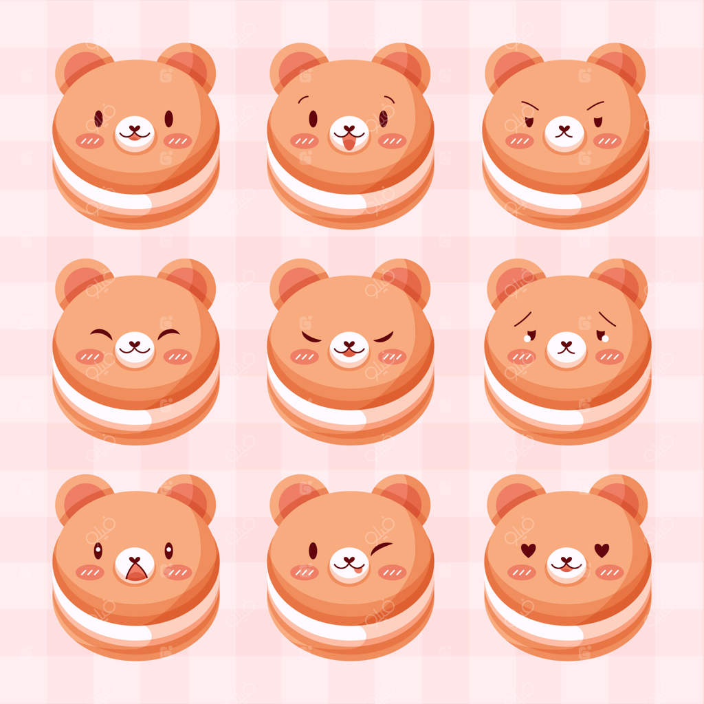 مجموعه چهره‌های جذاب و بامزه دستی کشیده شده