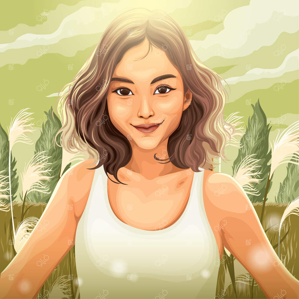 زنی در میان علف‌های پامپاس