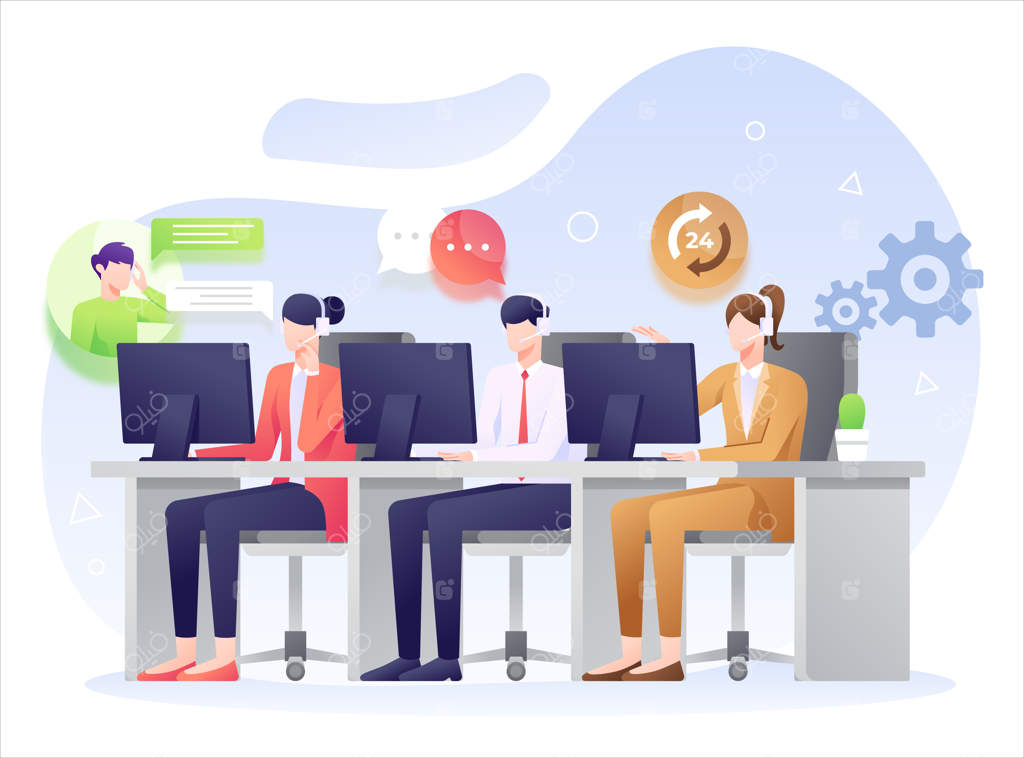 تصویرسازی مرکز تماس: پاسخگویی به سوالات مشتریان