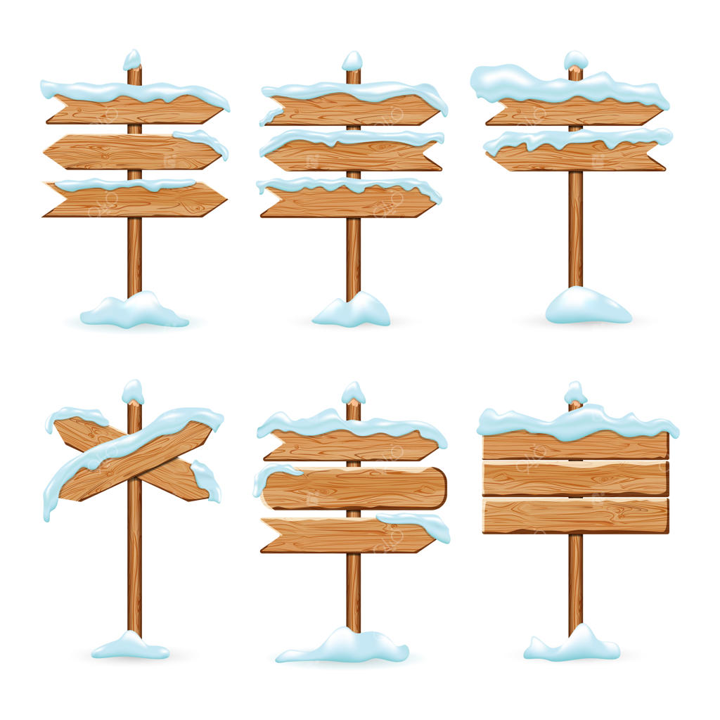 تابلوهای چوبی کارتونی با برف یخ‌زده