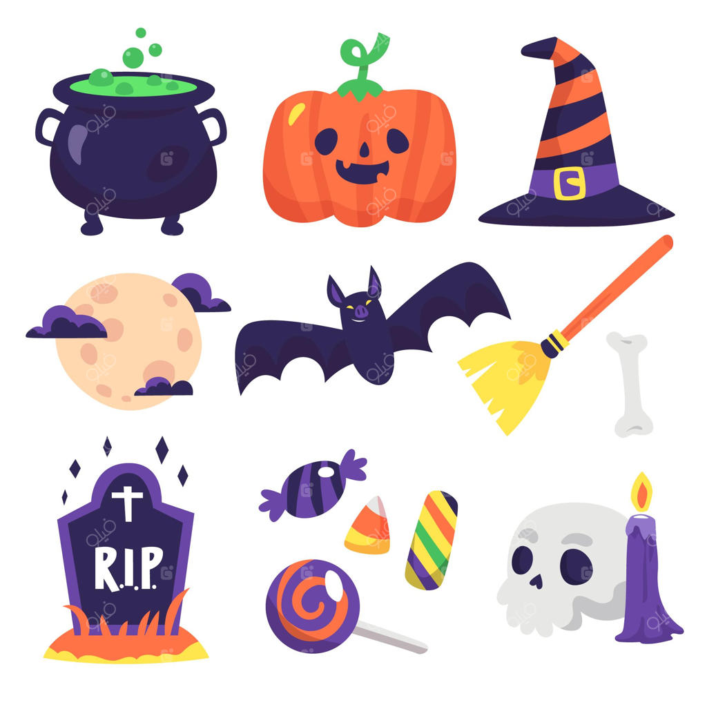 مجموعه عناصر هالووین طراحی کنید