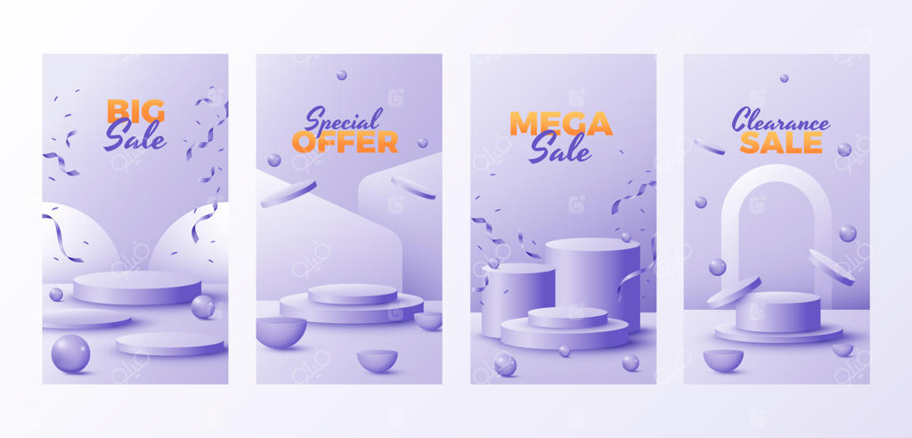 مجموعه استوری‌های اینستاگرام با طراحی گرادیان