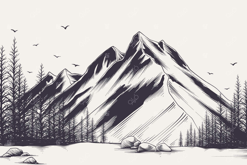 تصویرسازی منظره کوهستانی